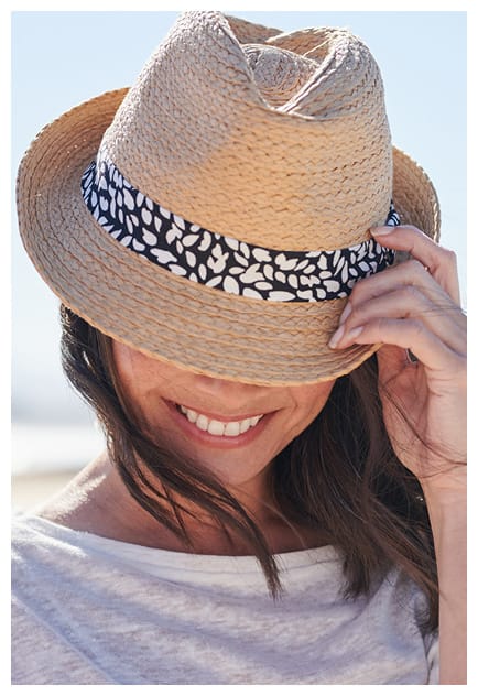 Womens Straw Trilby