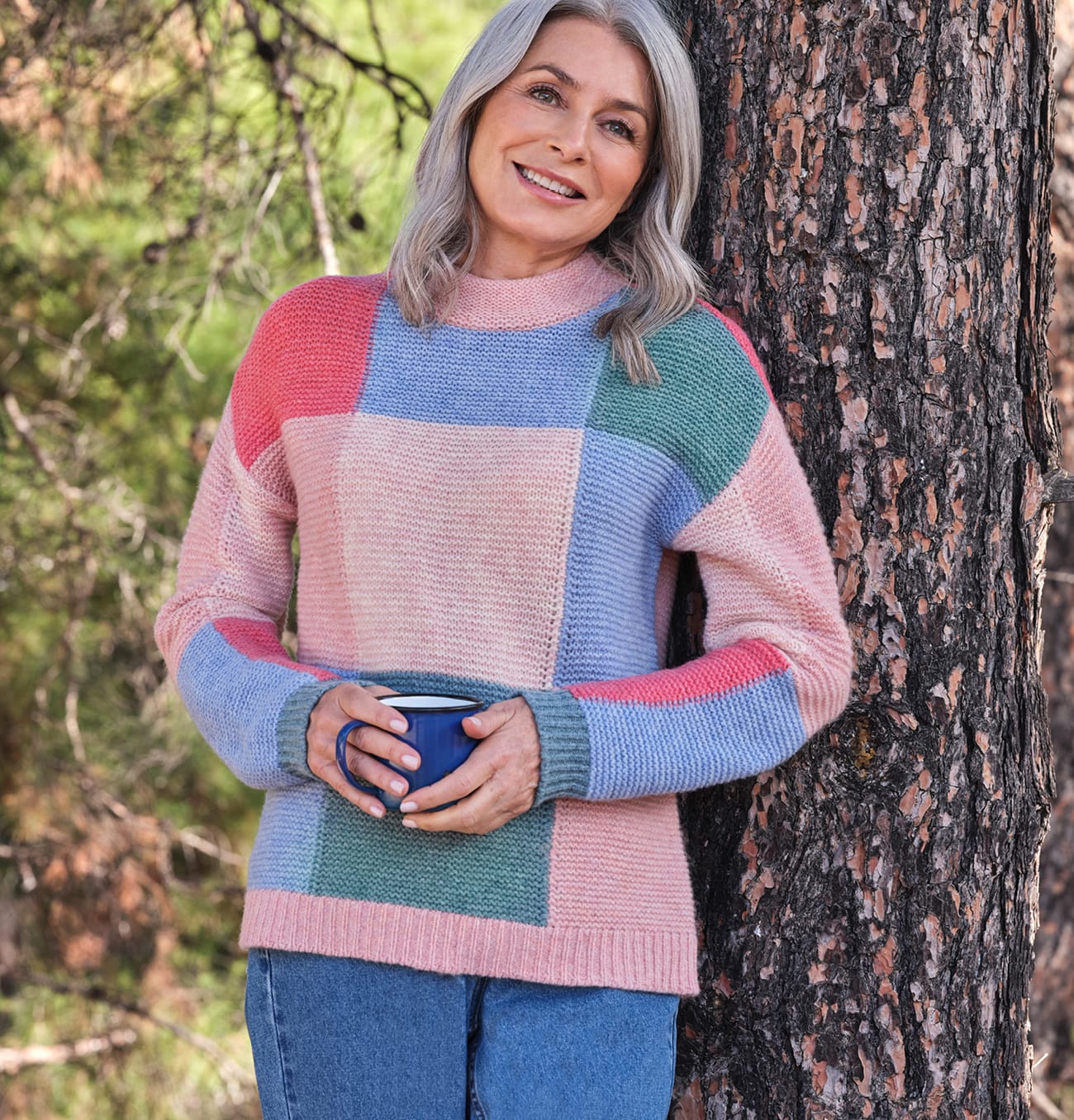 Purl Stitch Patchwork Sweater