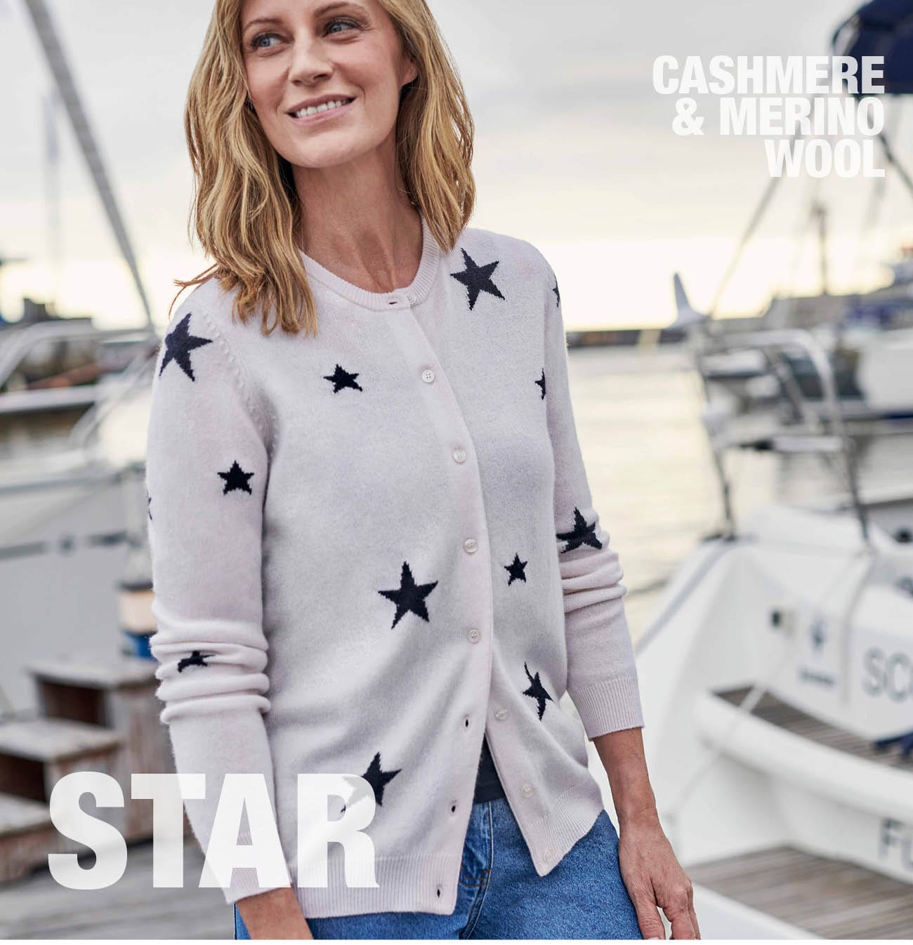 Star Crew Neck Cardigan