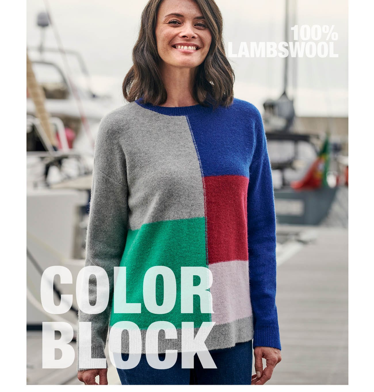 Multi Square Colour Block Sweater