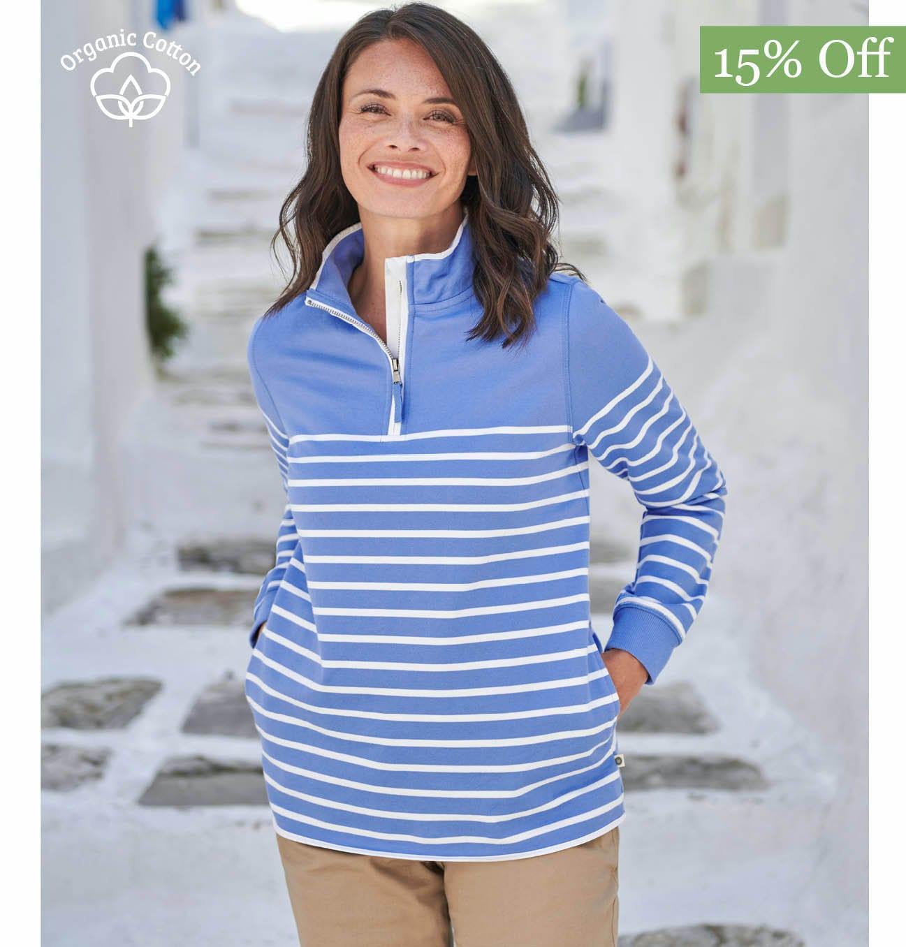 Organic Cotton Half Zip Sweatshirt