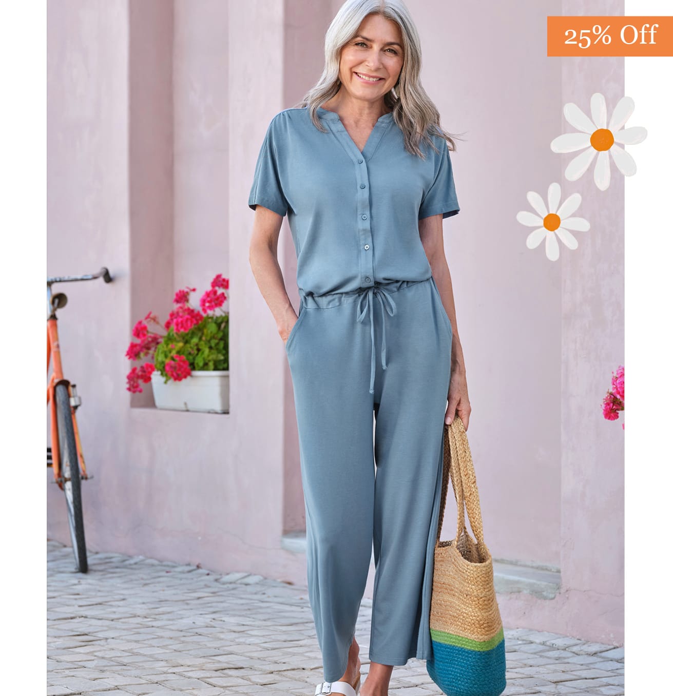 Button Through Jumpsuit