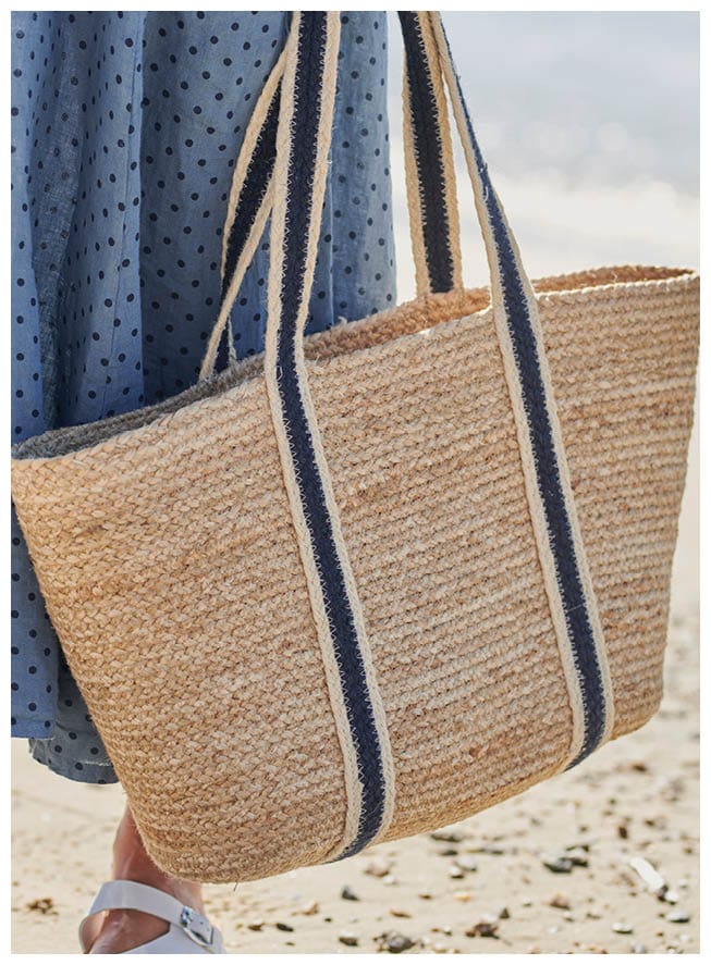 Long Handle Jute Tote Bag