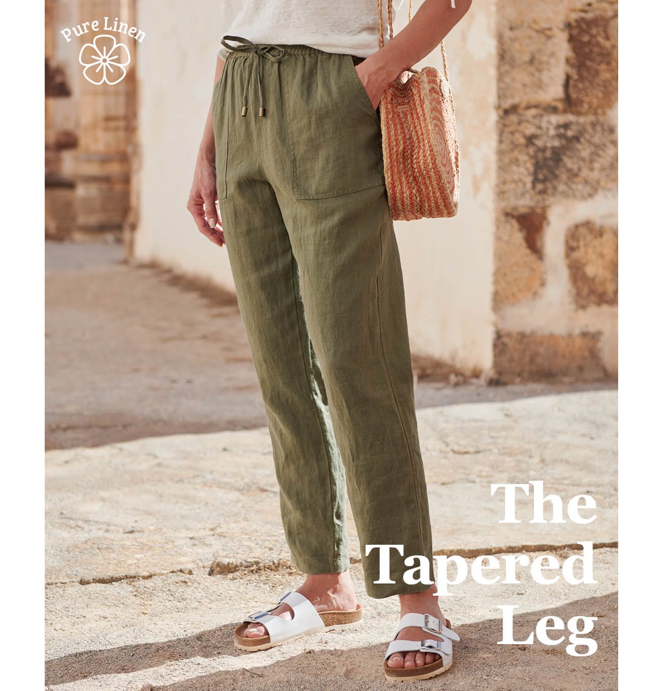 Linen Tapered Leg Trouser