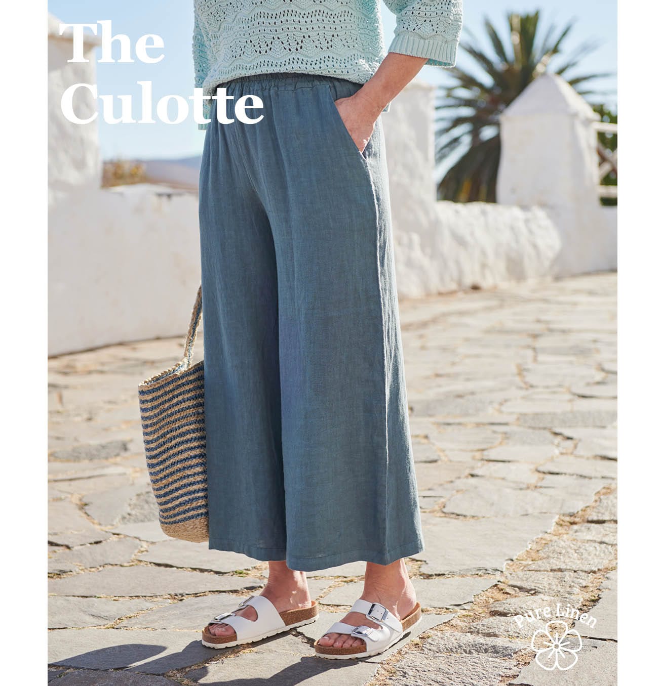 Elasticated Waist Linen Culottes