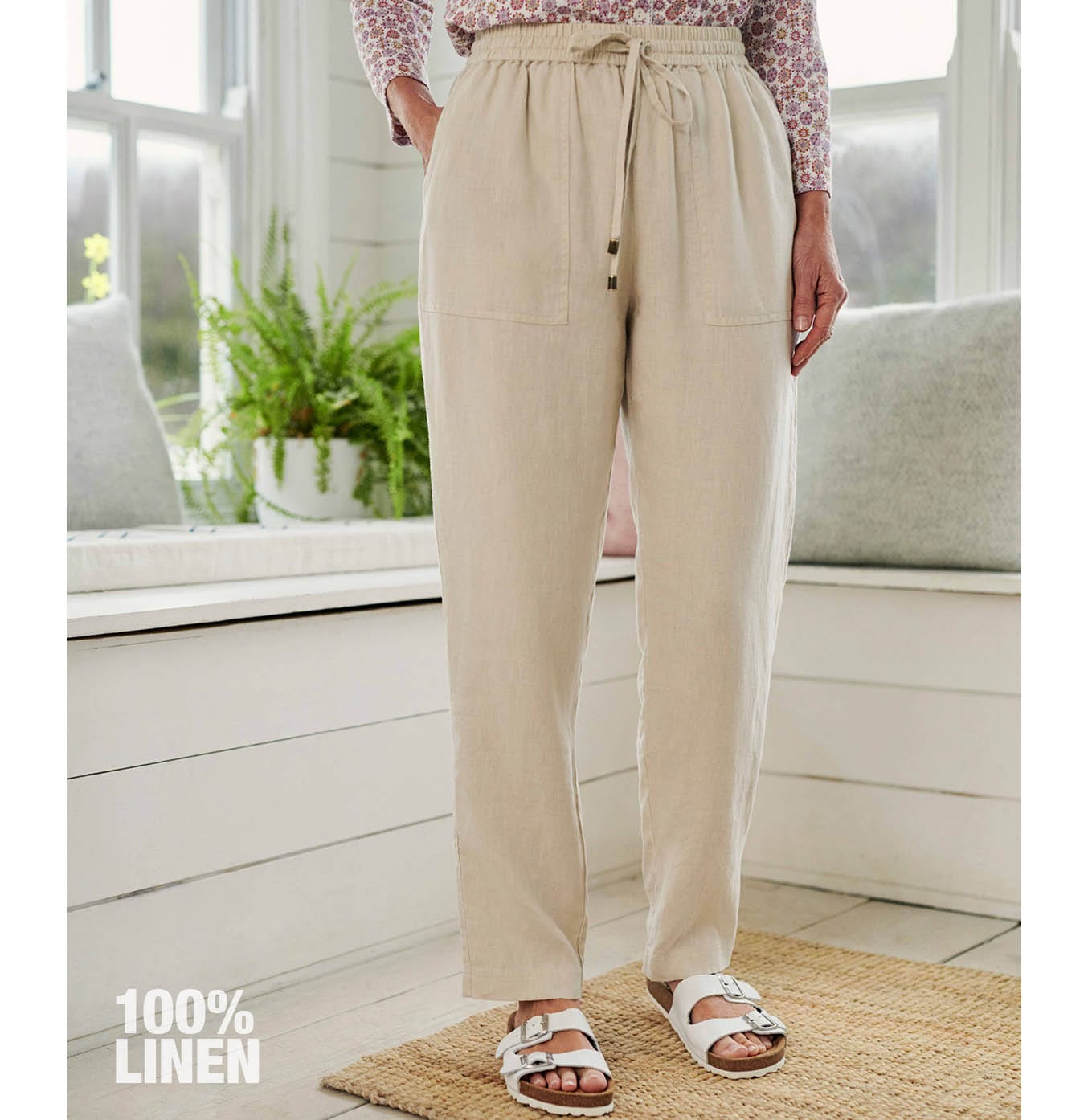 Linen Tapered Leg Trouser