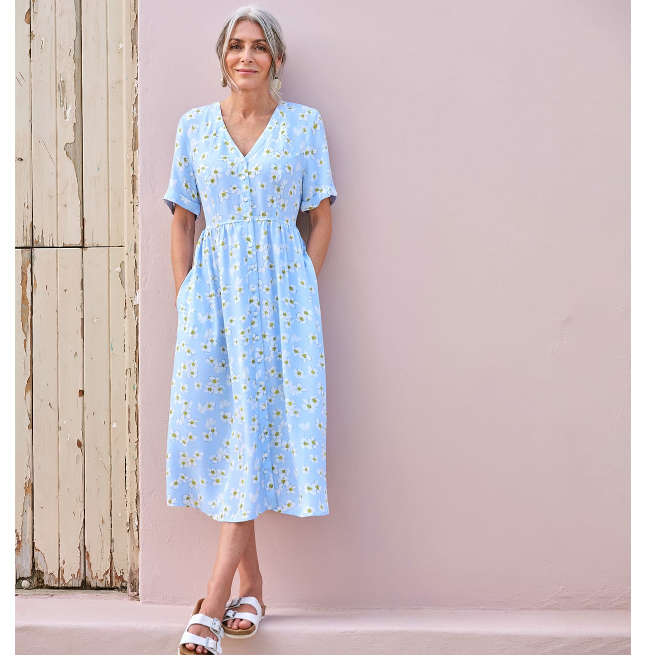 Viscose Button Through Dress