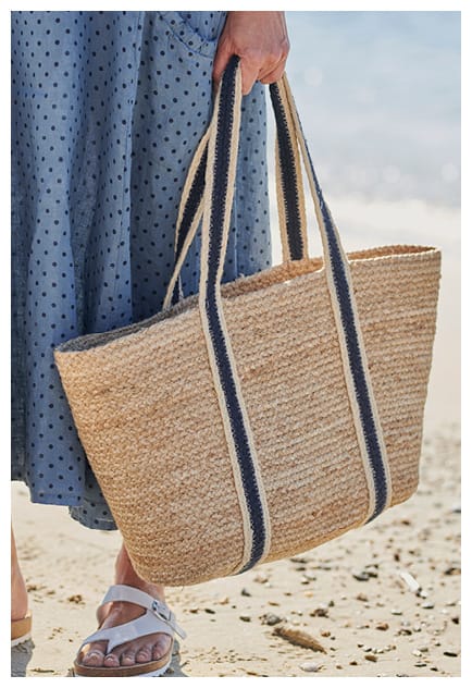 Long Handle Jute Tote Bag