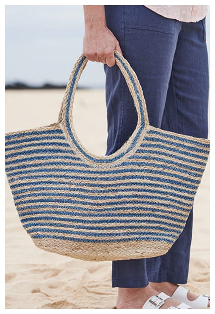 Straw Stripe Tote Bag