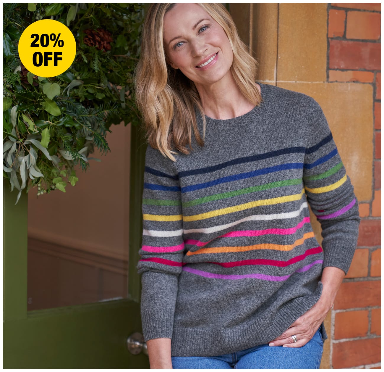 Multi Stripe Lambswool Sweater