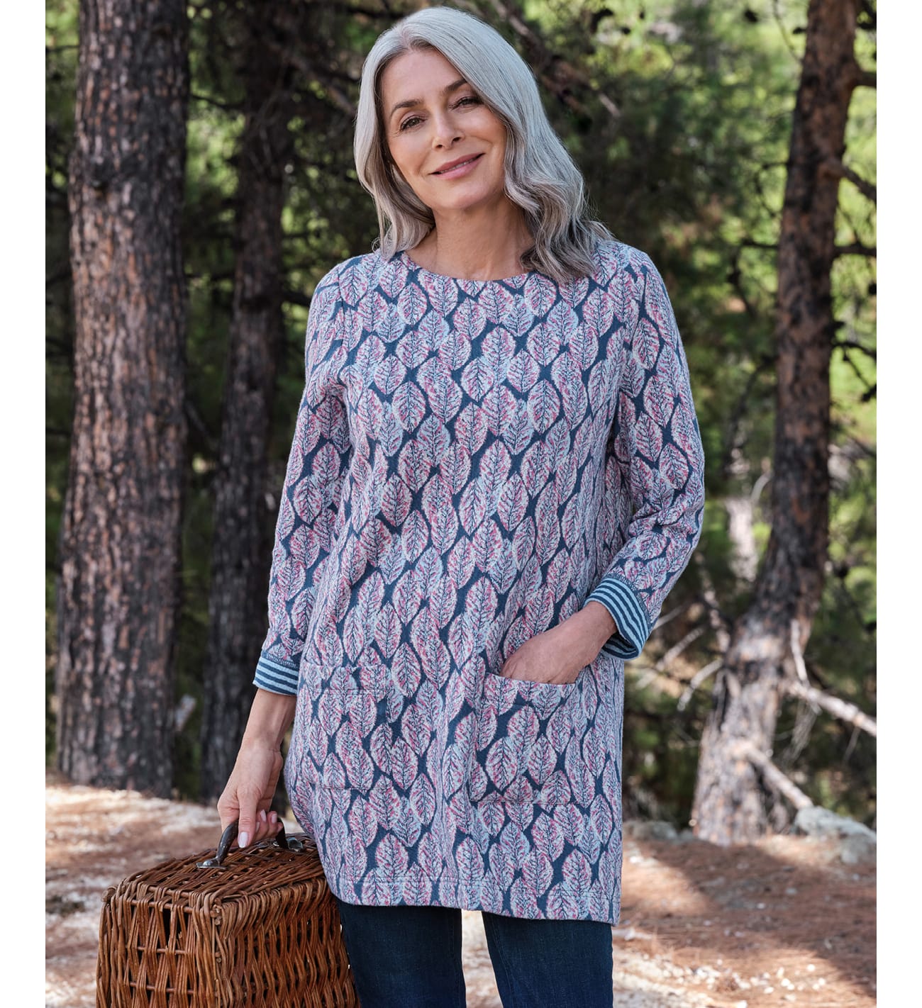 Jacquard Boat Neck Tunic