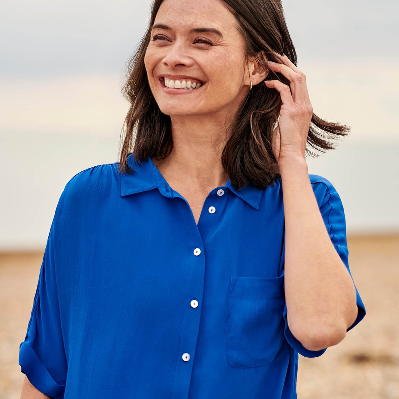 Loose Fit Short Sleeve Blouse