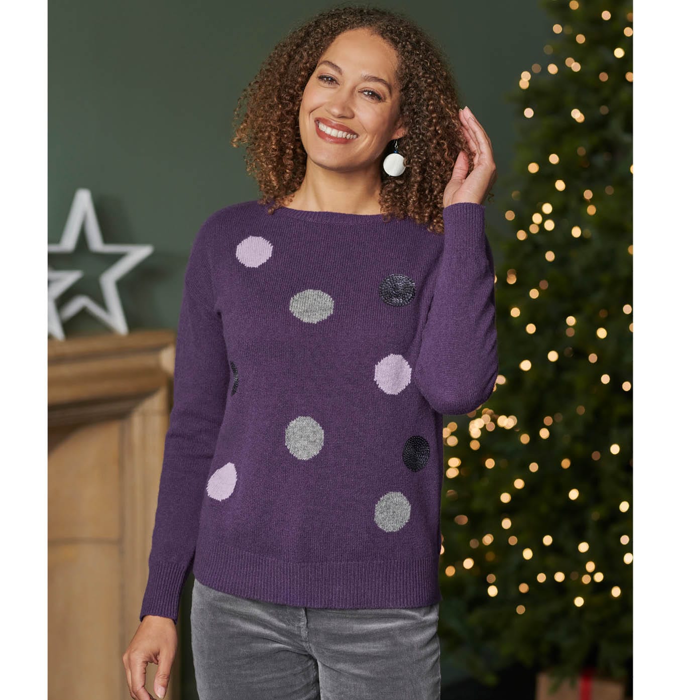 Lambswool Sequin Spot Jumper