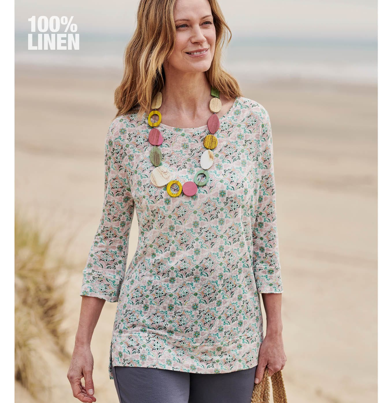 Linen Step Hem Top