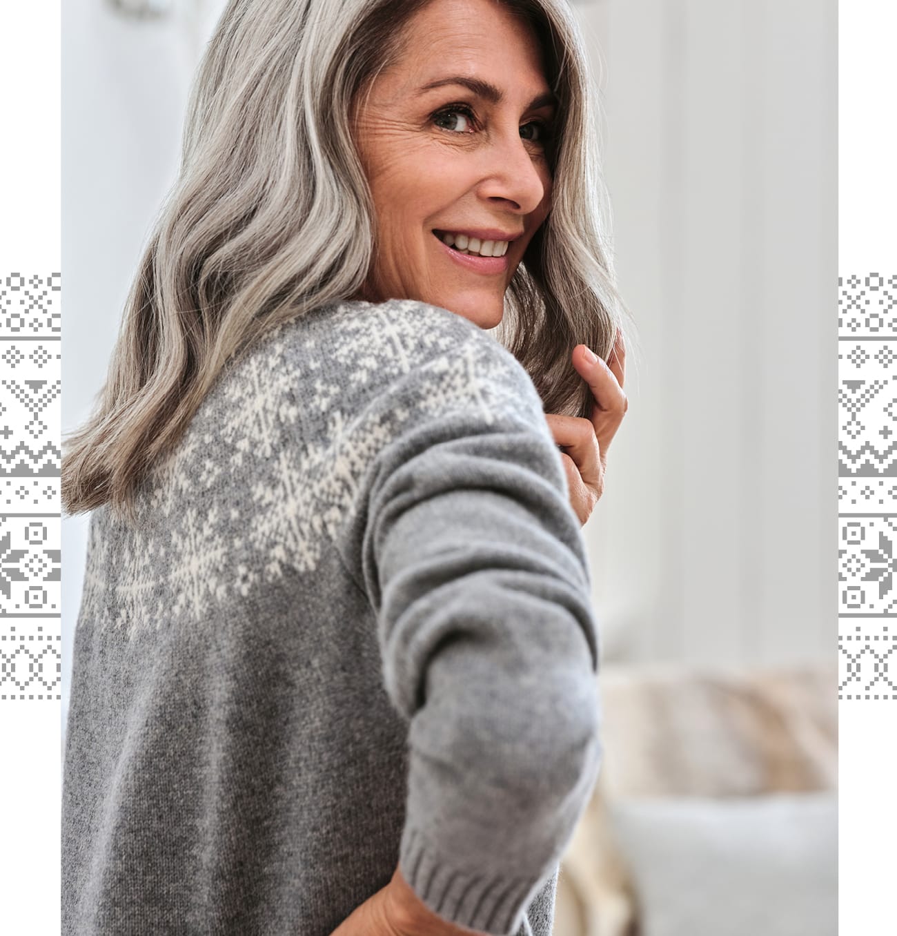 Fairisle Crew Neck Cardigan