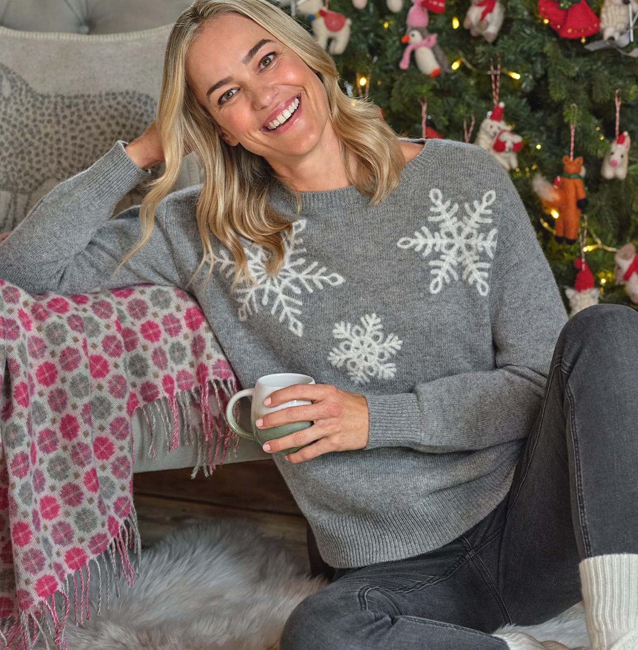 Snowflake Embroidered Sweater