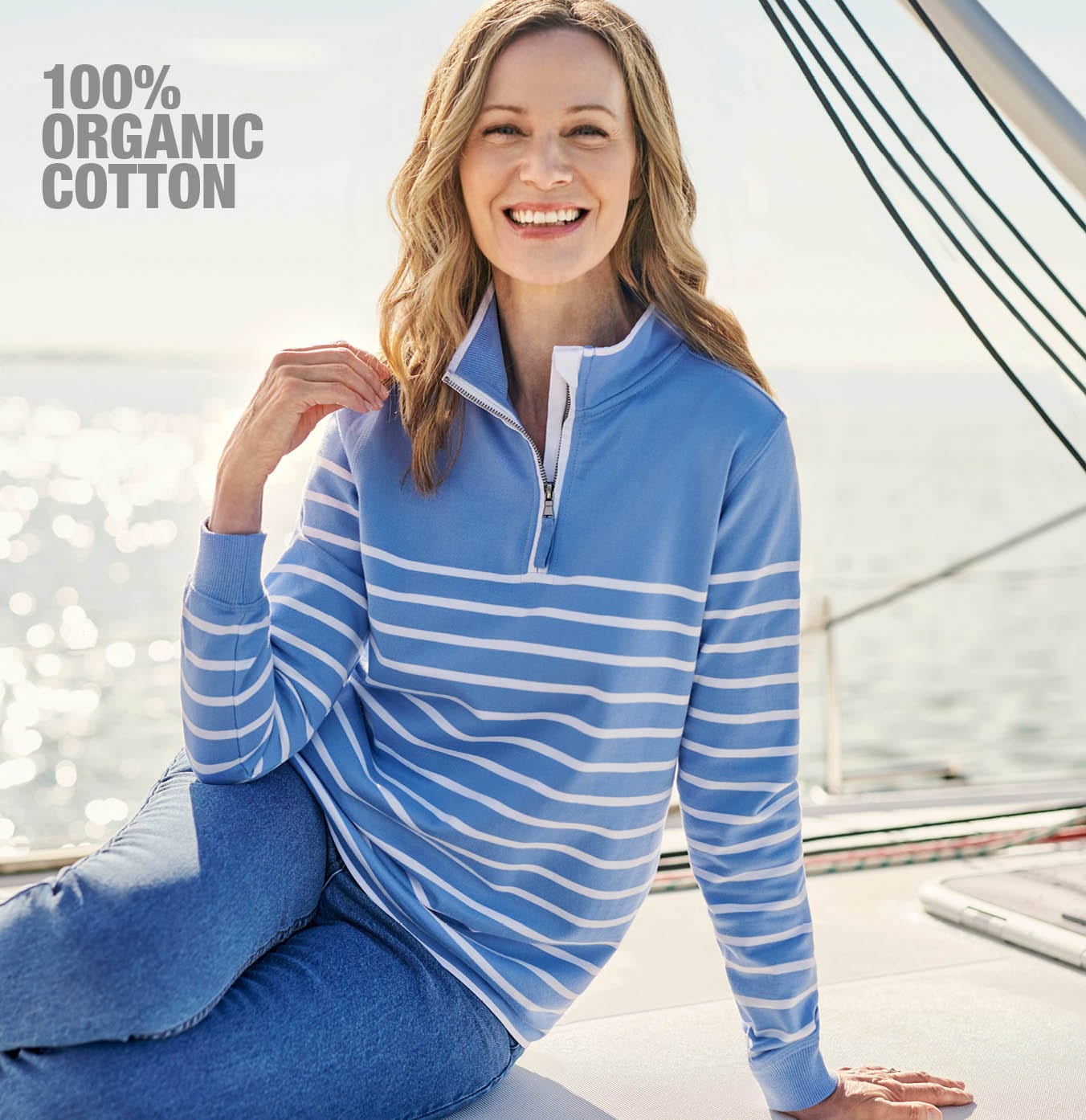 Organic Cotton Half Zip Sweatshirt