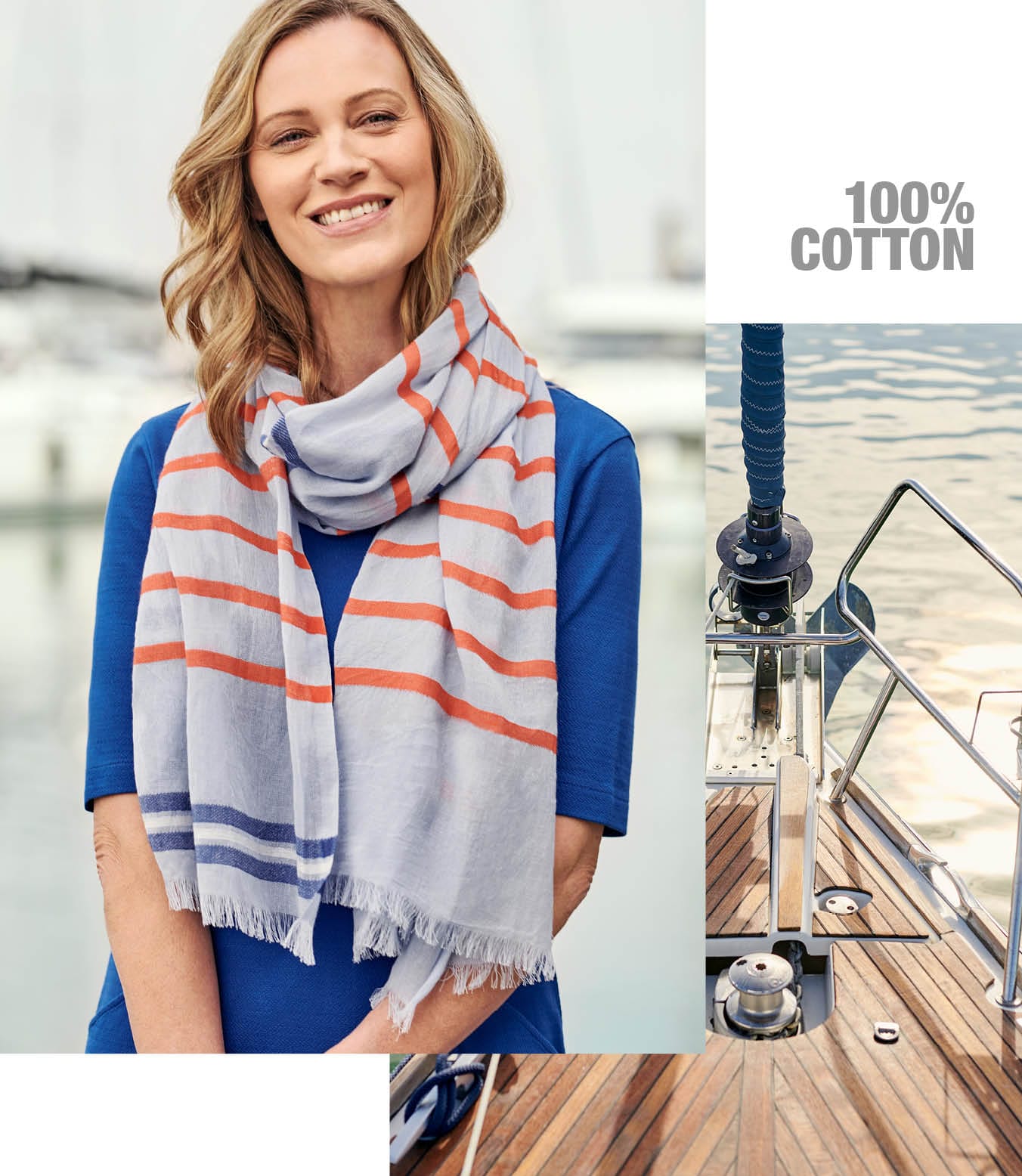 Cotton Stripe Scarf