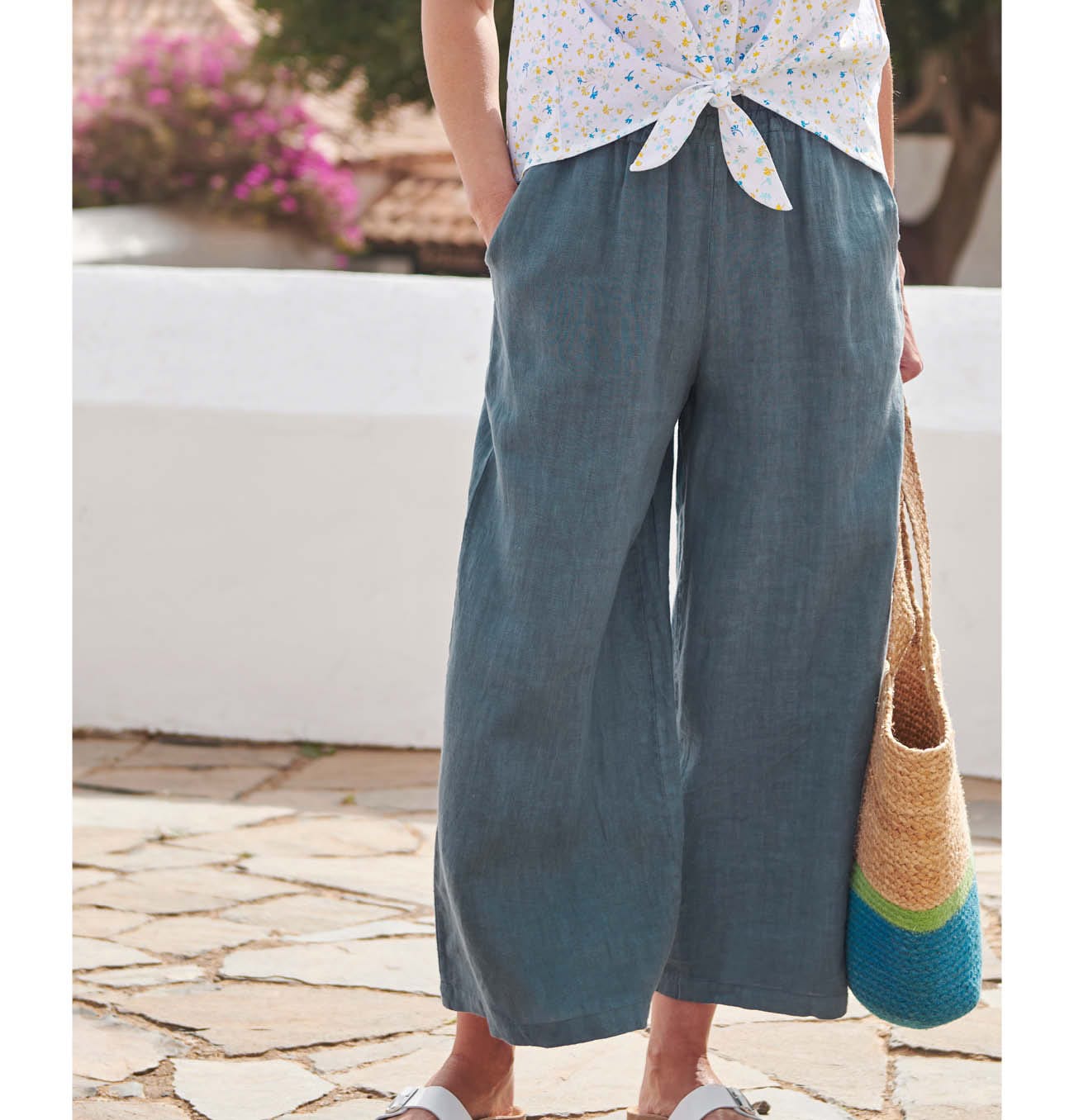 Elasticated Waist Linen Culottes