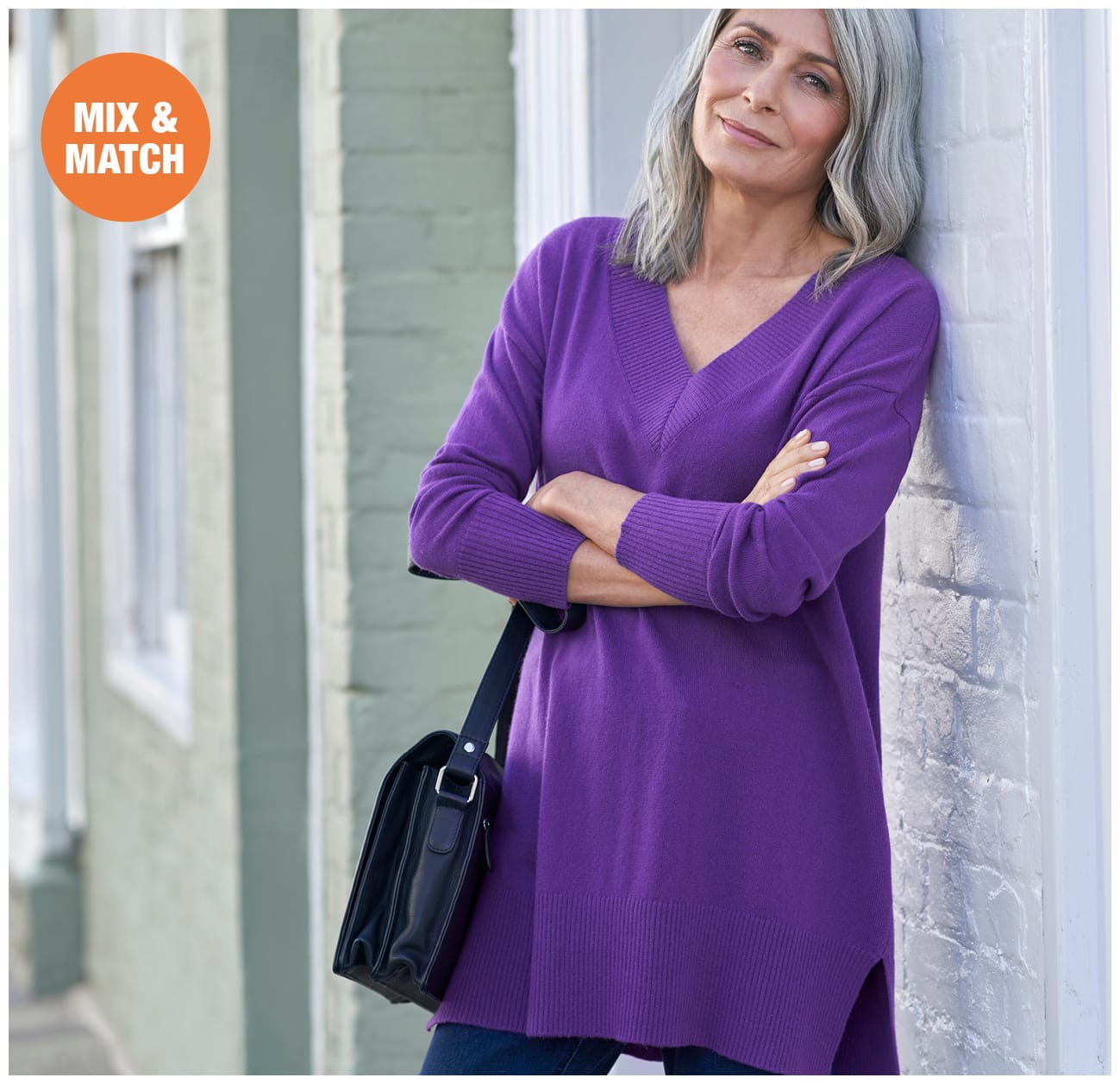 Cashmere Merino Deep V Neck Tunic