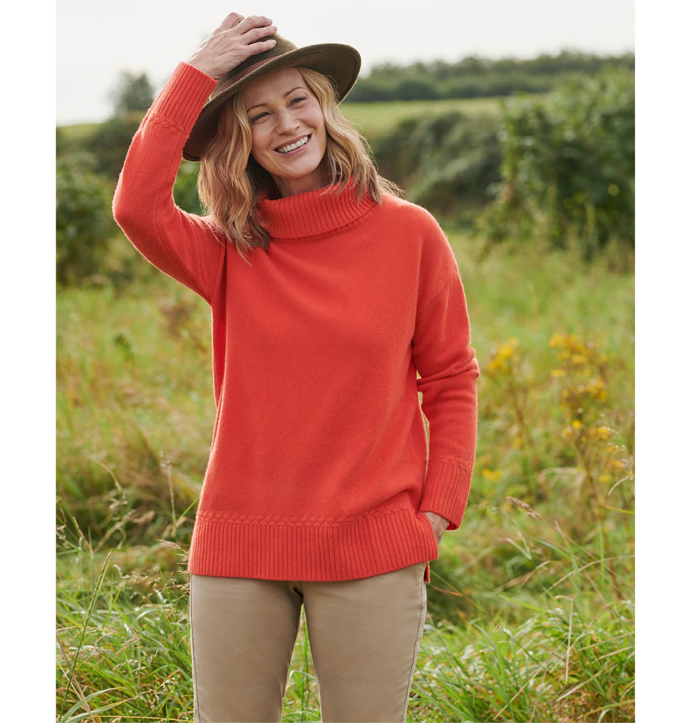 Cowl Neck Jumper With Plait Detail