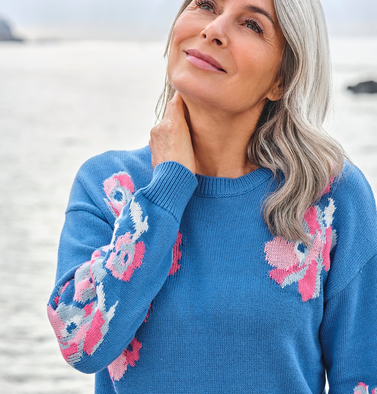 Jacquard Floral Sweater