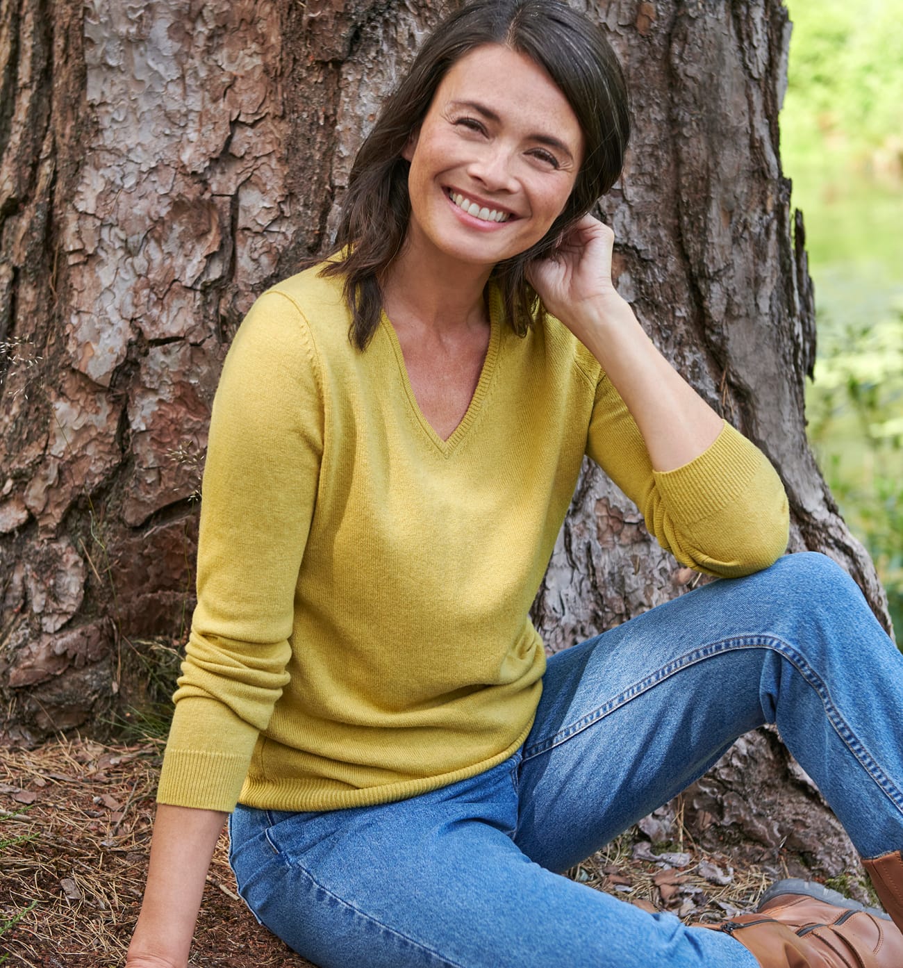 Cashmere and Merino V Neck Knitted Sweater