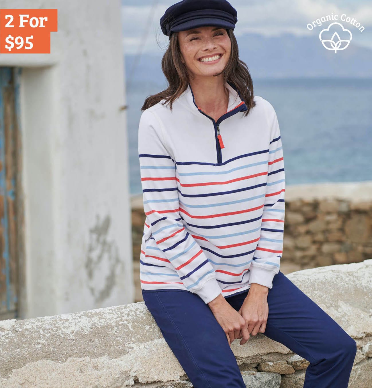 Organic Cotton Half Zip Sweatshirt