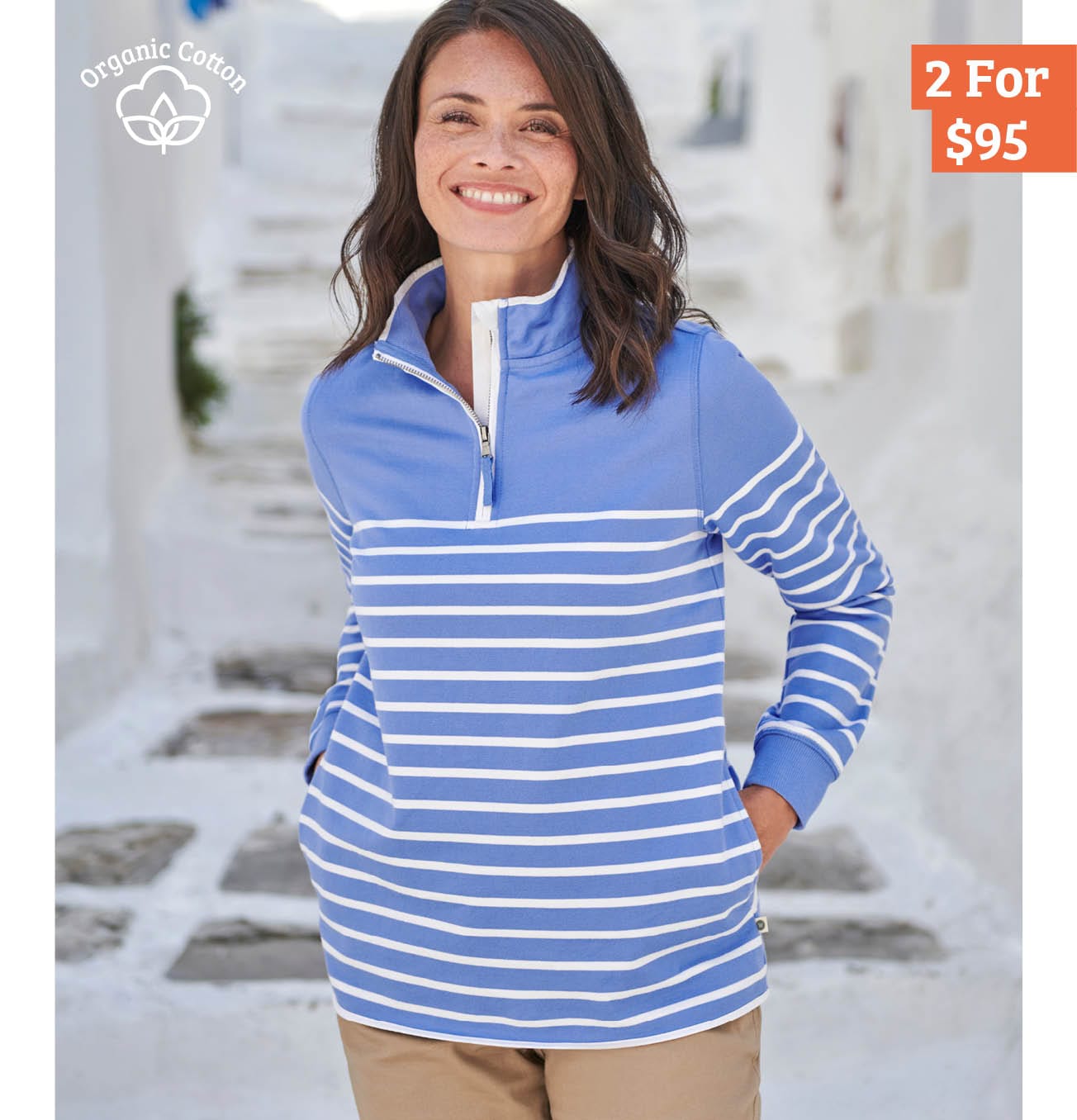 Organic Cotton Half Zip Sweatshirt