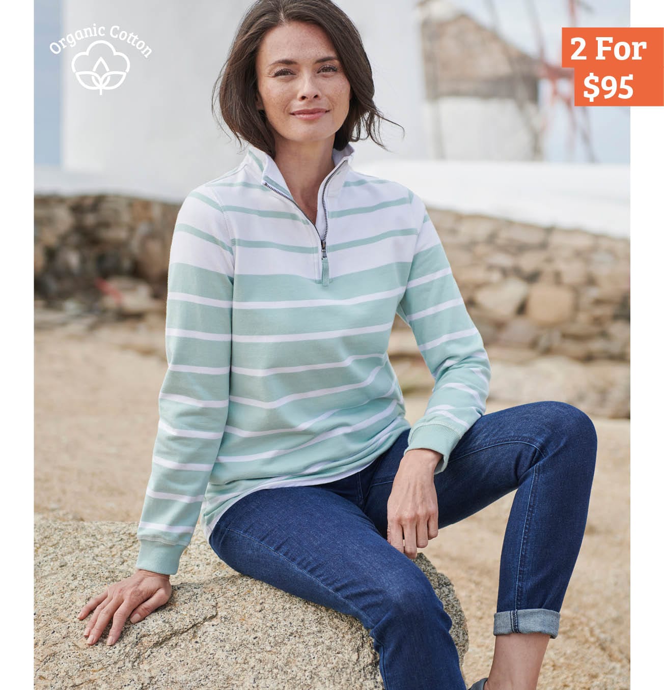 Organic Cotton Half Zip Sweatshirt