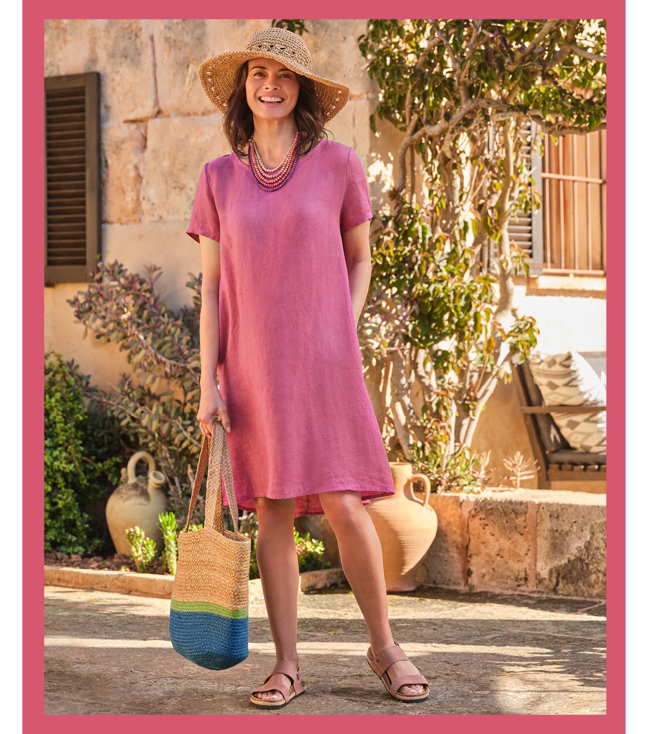 Simple Linen Curved Hem Tunic