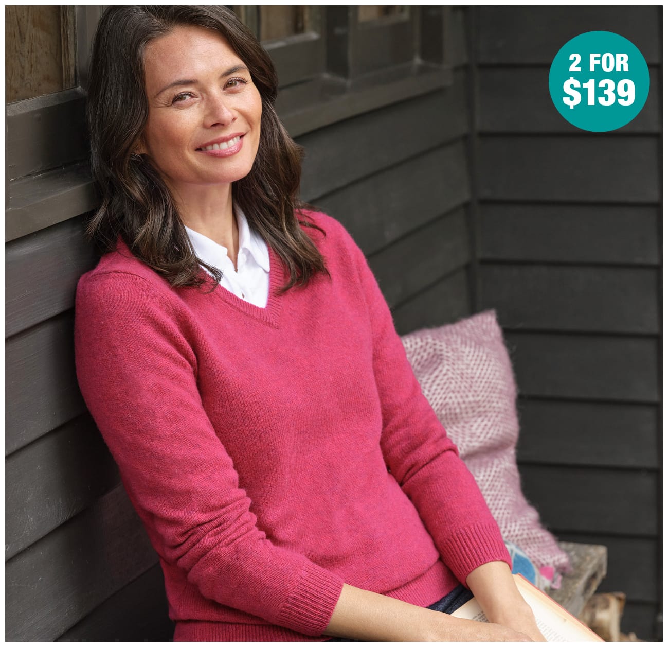 Womens Lambswool V Neck Sweater