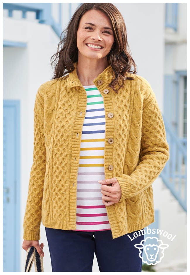 Lambswool Cable Cardigan