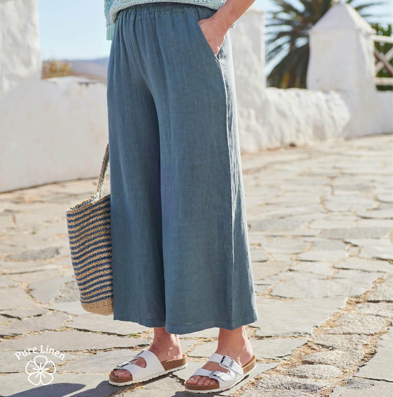 Elasticated Waist Linen Culottes