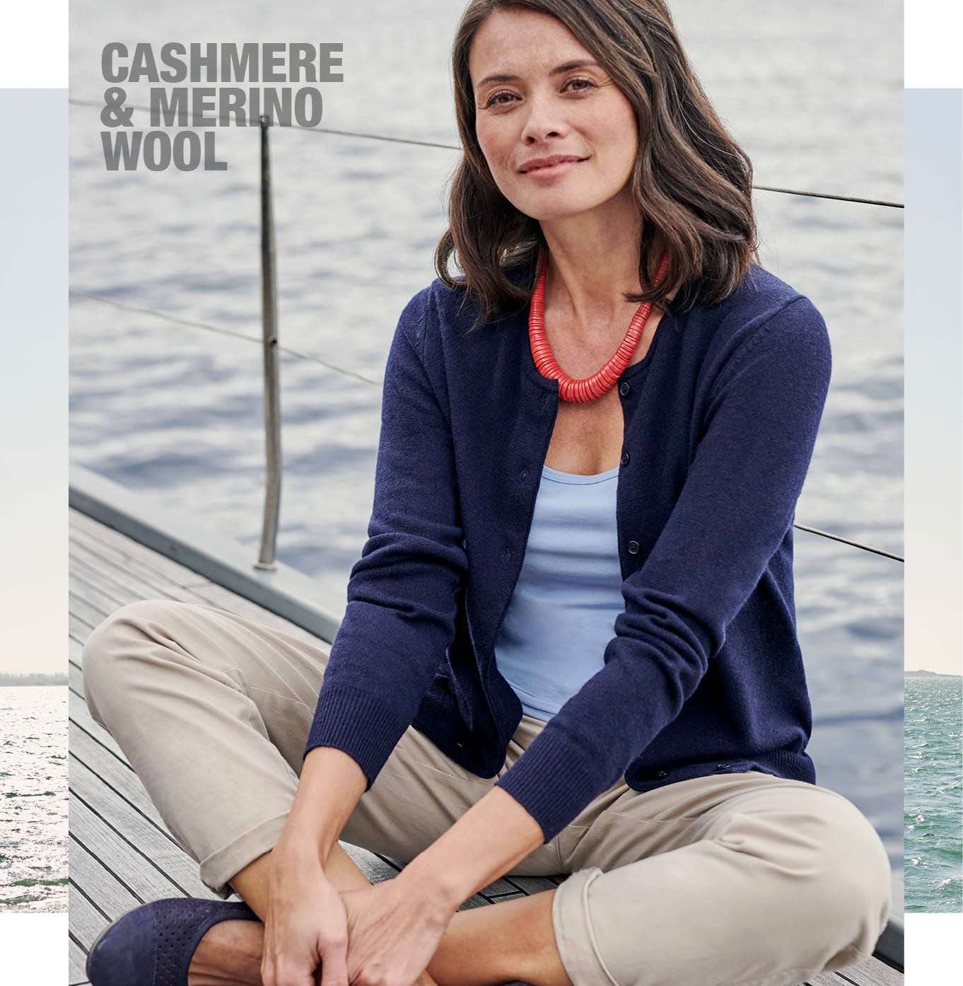 Cashmere Merino Crew Neck Cardigan