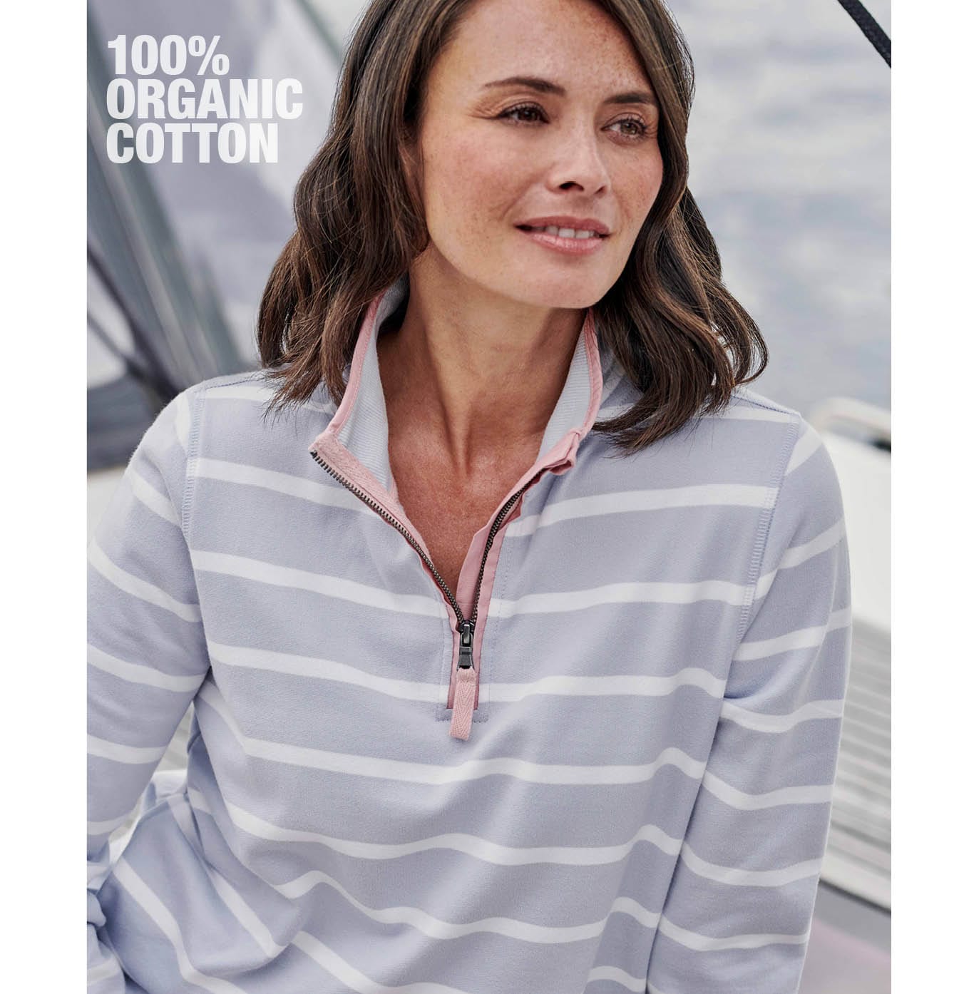 Organic Cotton Half Zip Sweatshirt