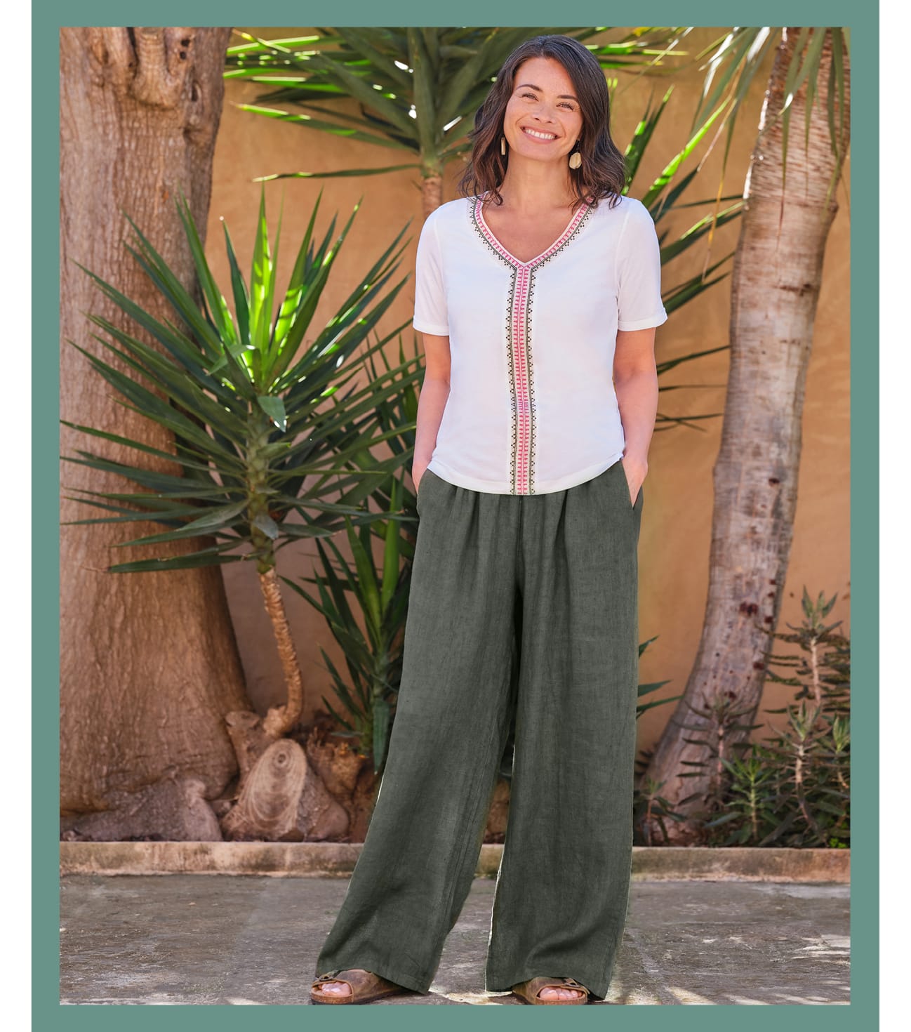 Linen Wide Leg Trouser