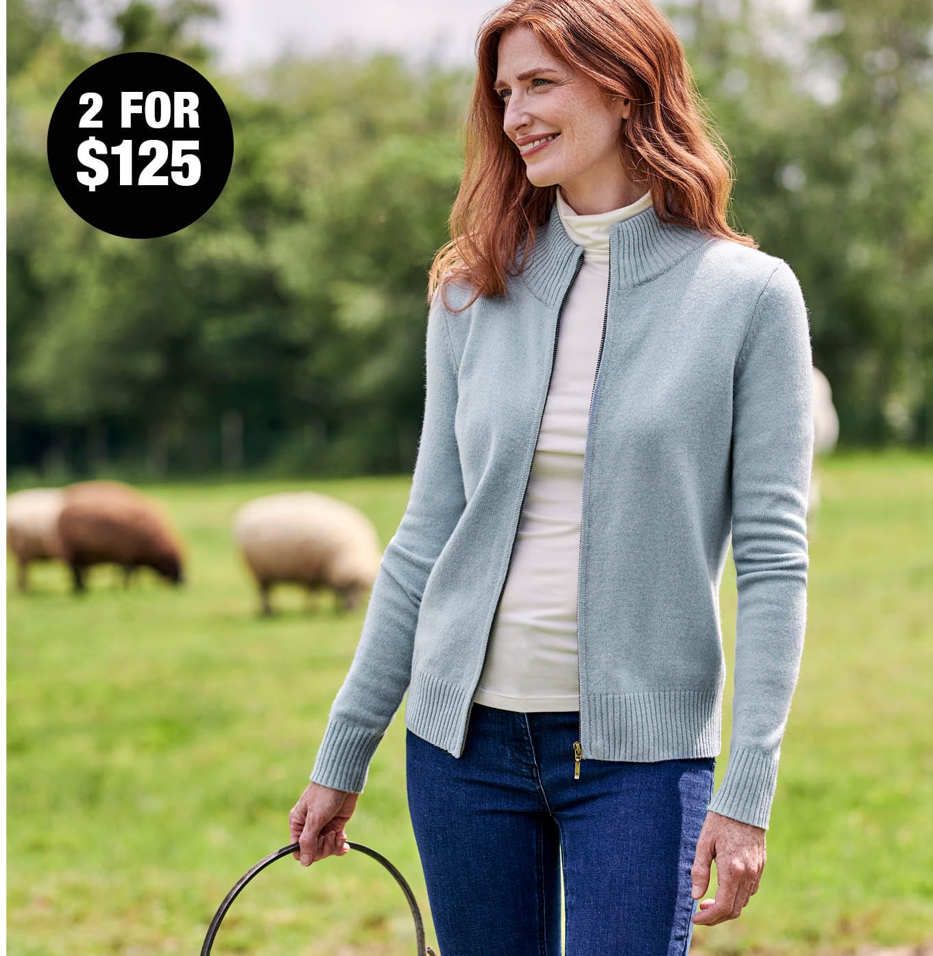 Lambswool Zip Thru Cardigan