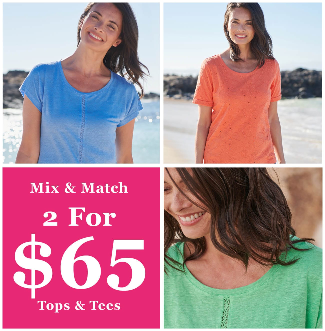 2 for $65 Tops & Tees