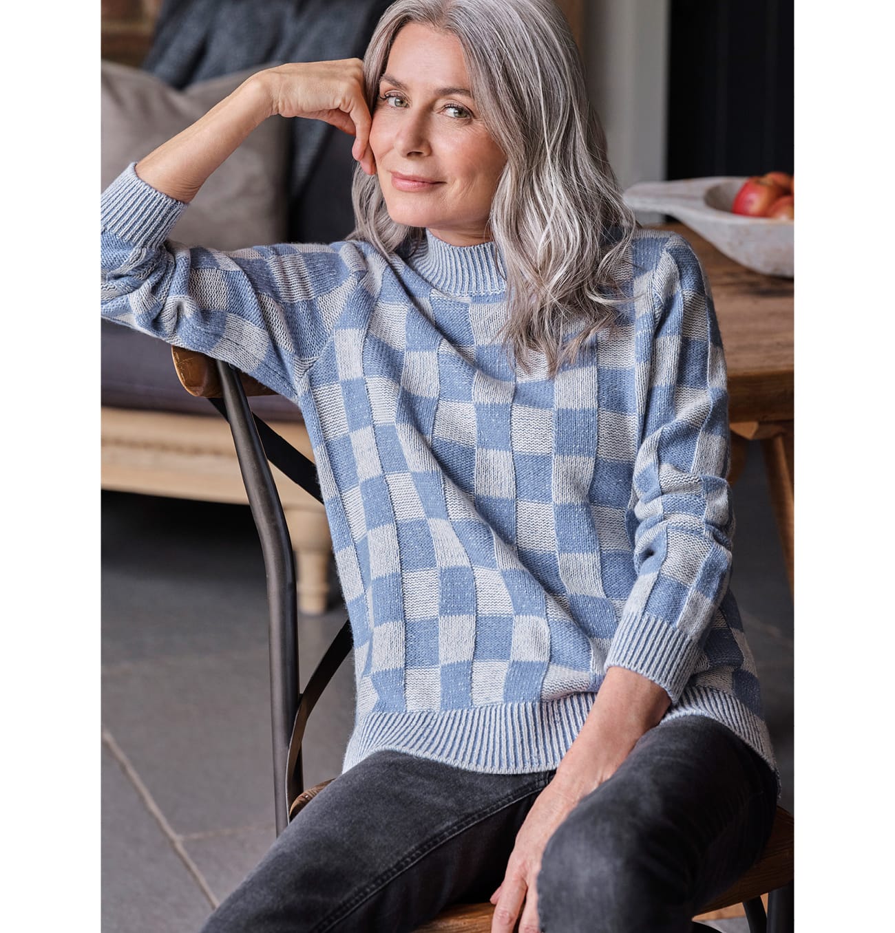 Mono Chequered Sweater