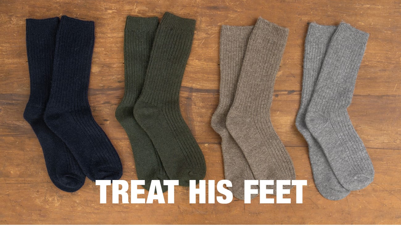 Mens Cashmere Merino Bed Sock