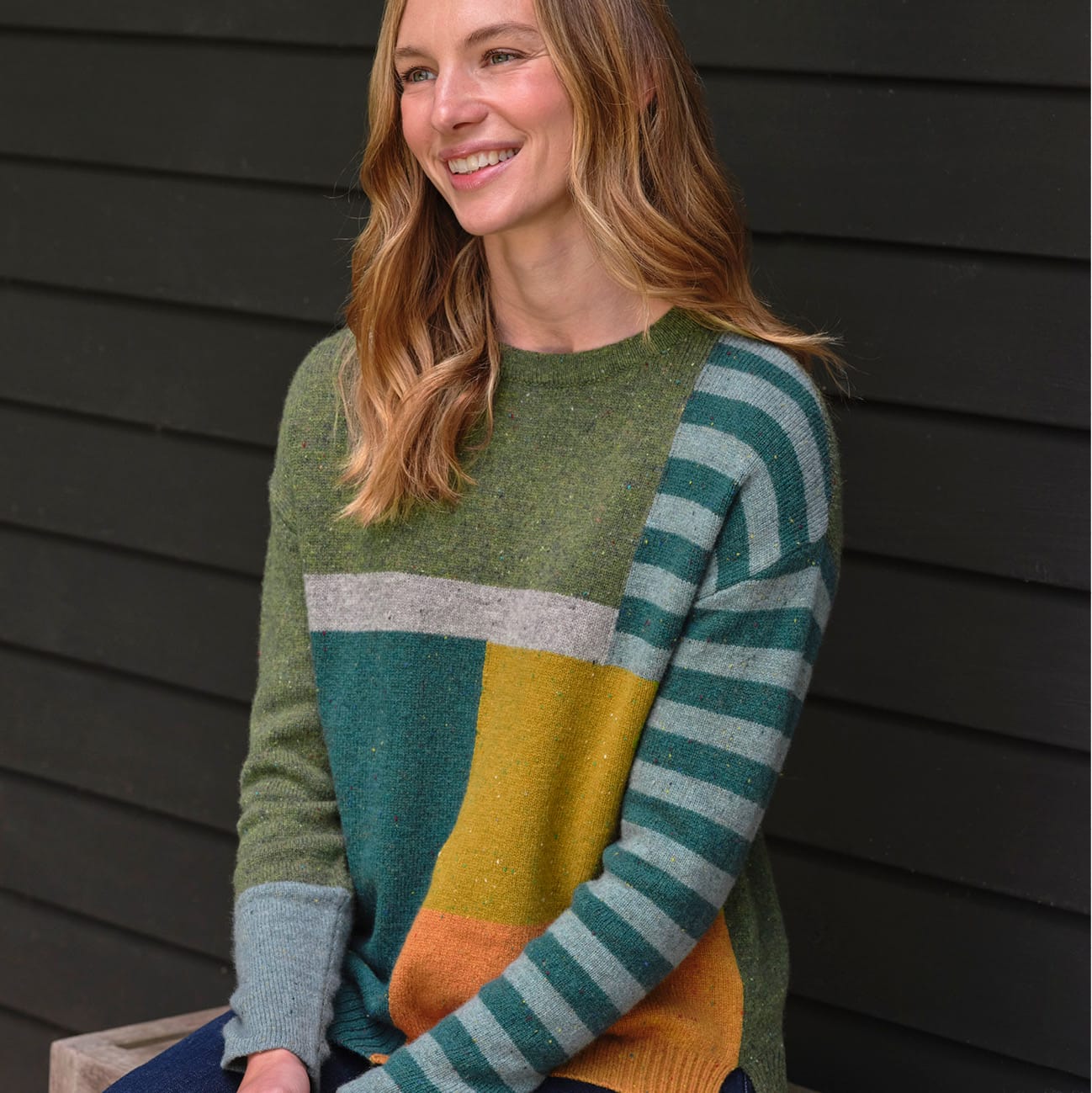 Color Block & Stripe Sweater