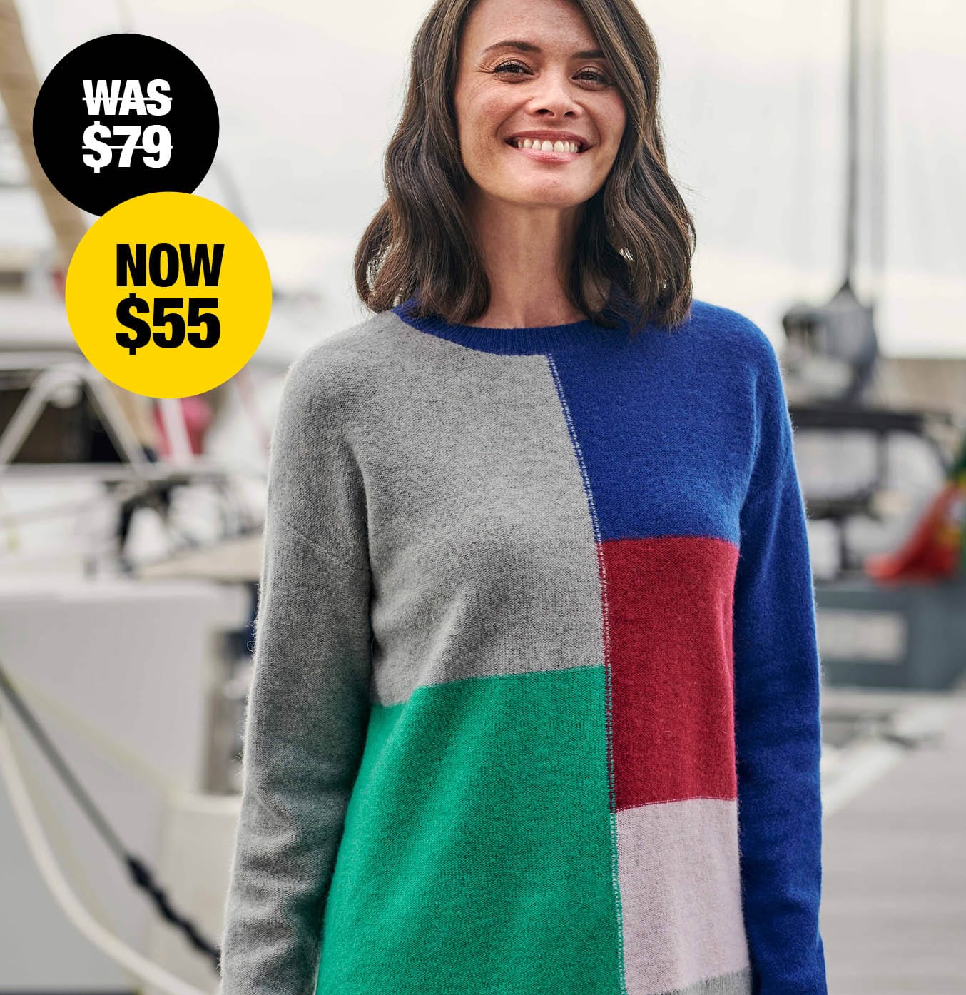 Multi Square Colour Block Jumper