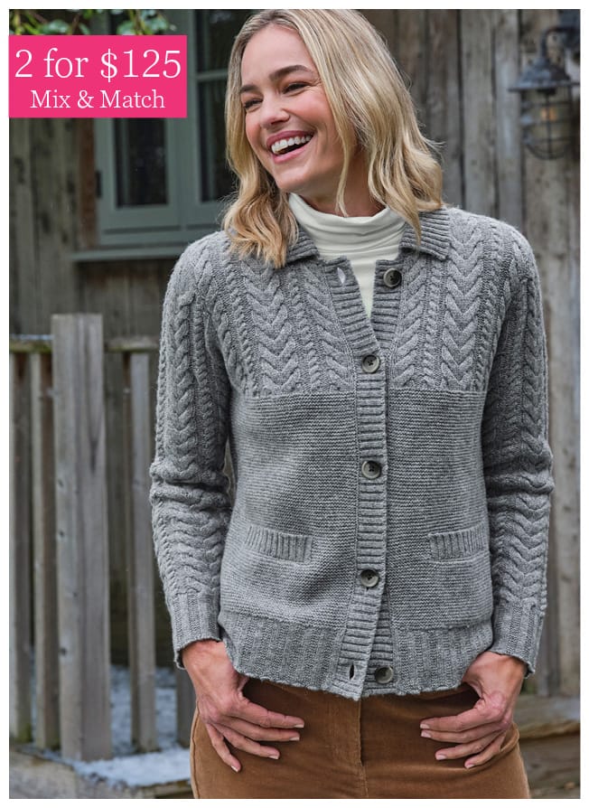 Moss Stitch Collared Cardigan