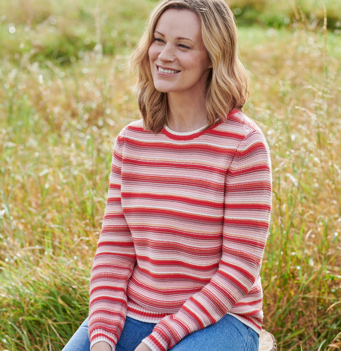 Textured Stitch Stripe Sweater