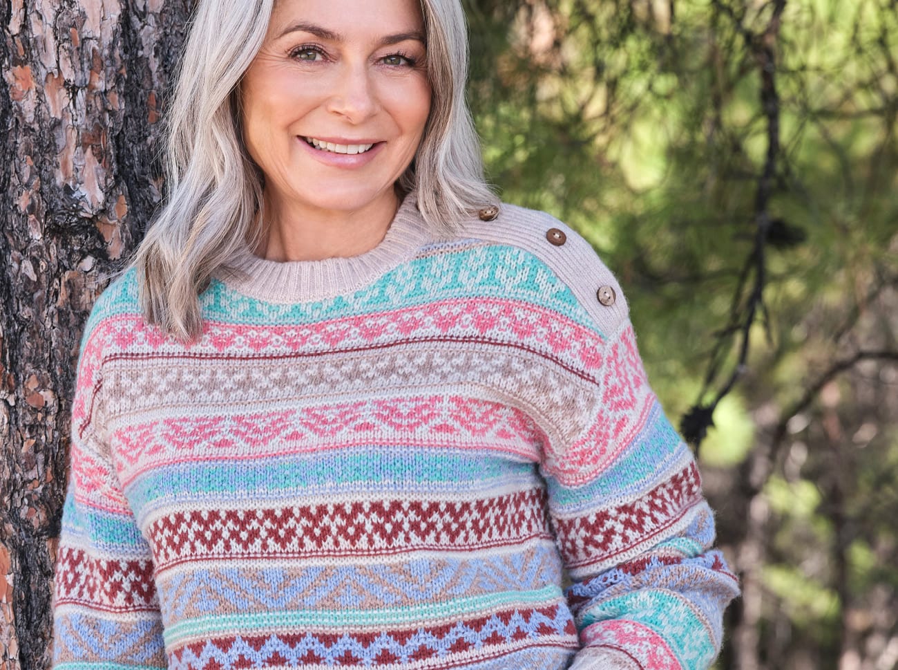 Garter Stitch Textured Stripe Sweater