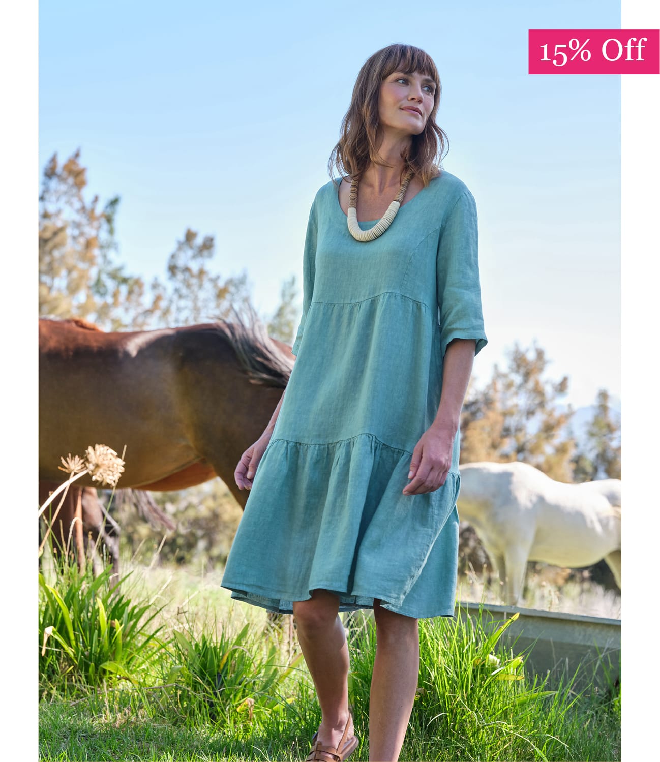 Linen Tiered Dress