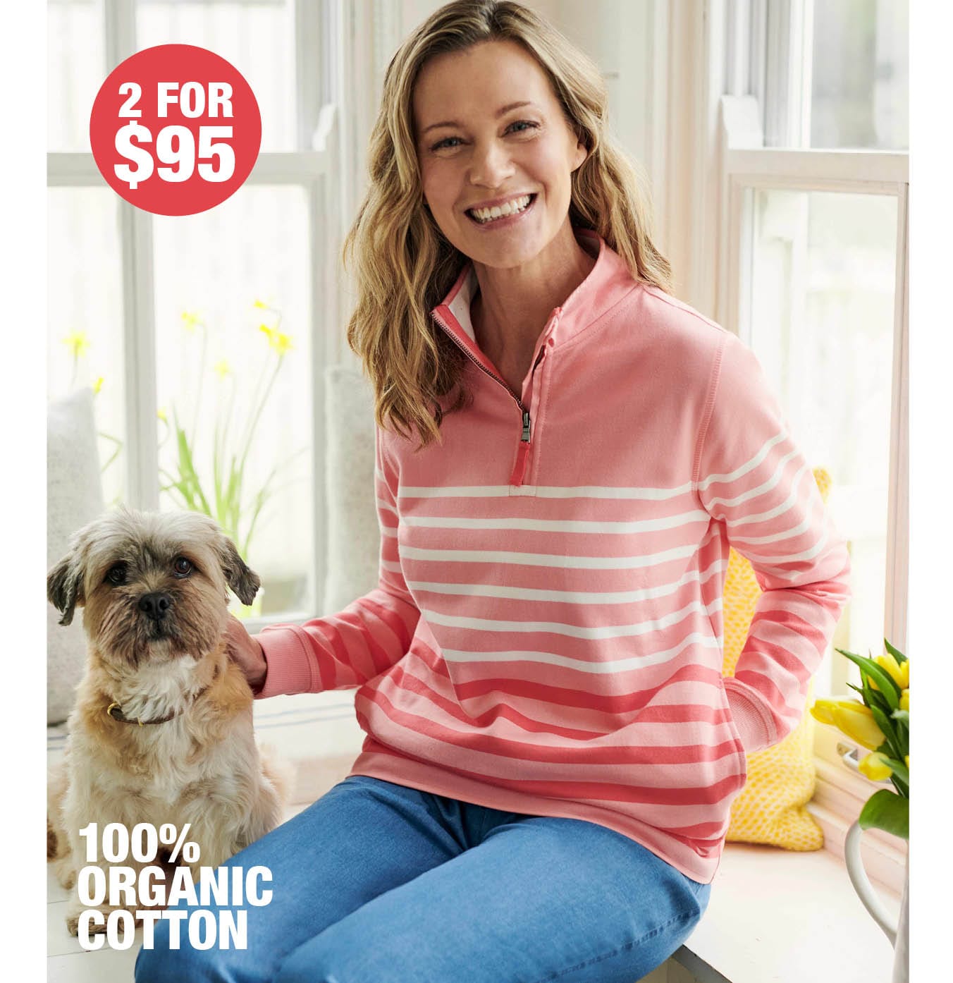 Organic Cotton Half Zip Sweatshirt