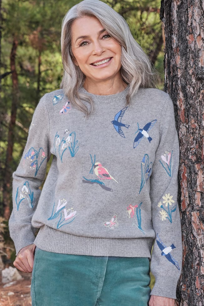 Changing Of Seasons Embroidered Sweater