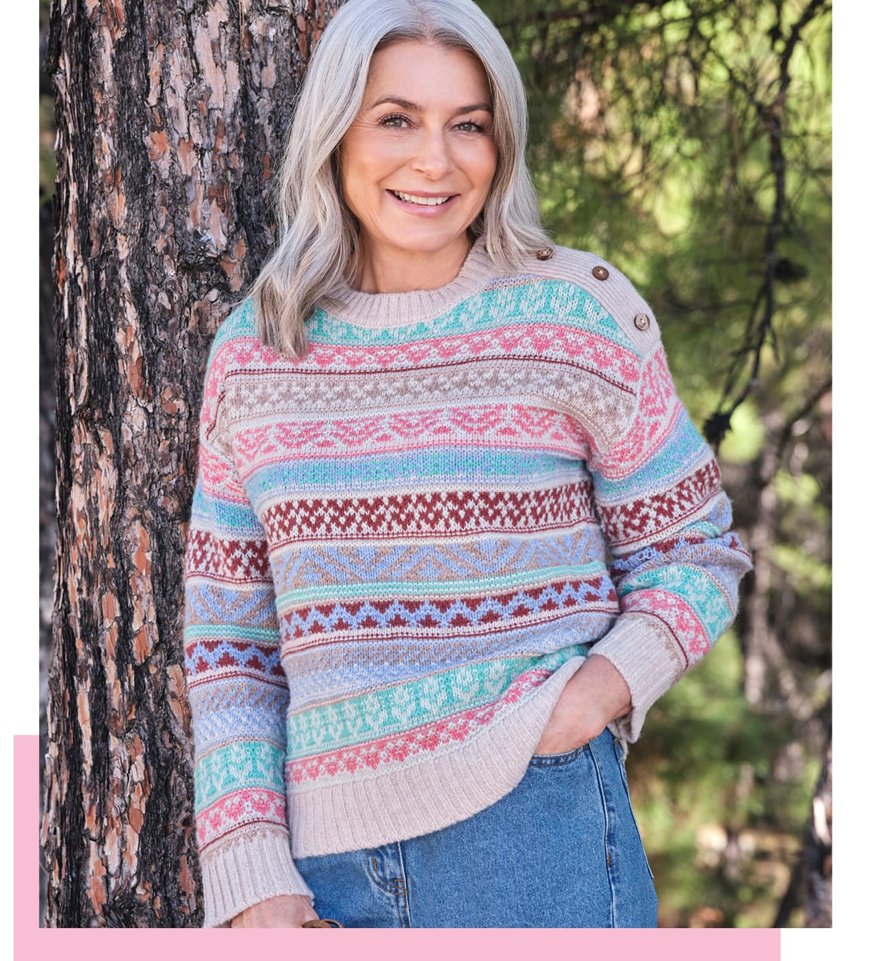 Garter Stitch Textured Stripe Sweater